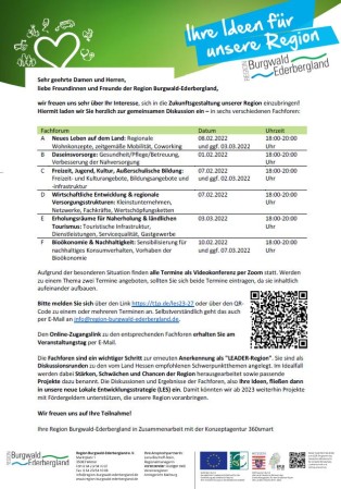 Region Burgwald-Ederbergland: Einladung zu Fachforen "Ideen für unsere Region"