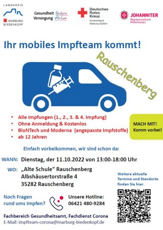 Mobiles Impfteam am 11.10.2022 in Rauschenberg