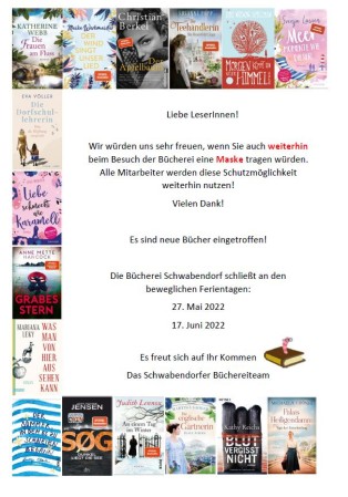 Bücherei Schwabendorf: Es sind neue Bücher eingetroffen!