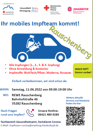 Mobiles Impfteam am 11. Juni 2022 in Rauschenberg