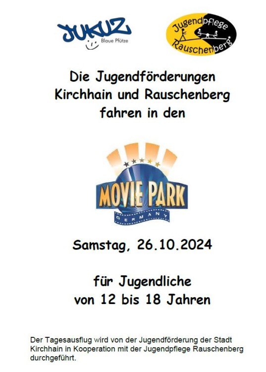 Anmeldung Movie Park 2024