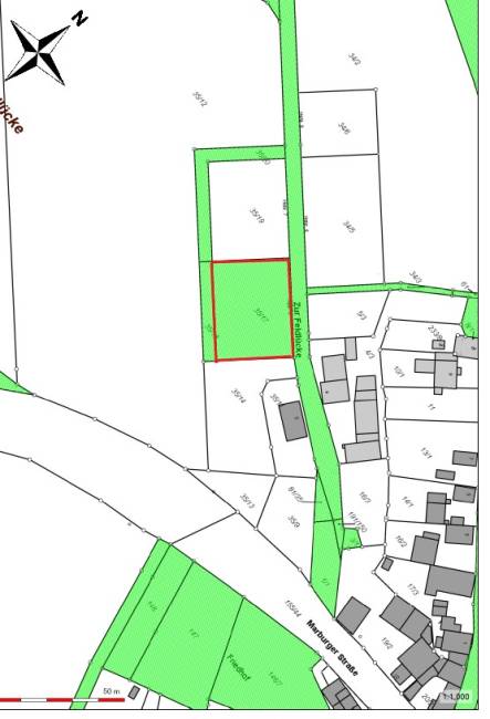 Bild: Lageplan Bauplatz Albshausen In der Feldlücke Flurstück 35/17